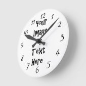 Anpassen mit personalisierten Bildern und Texten Runde Wanduhr (Winkel)