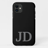 Anpassen moderner schwarzer Monogrammnamen Case-Mate iPhone Hülle (Rückseite)