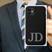 Anpassen moderner schwarzer Monogrammnamen Case-Mate iPhone Hülle