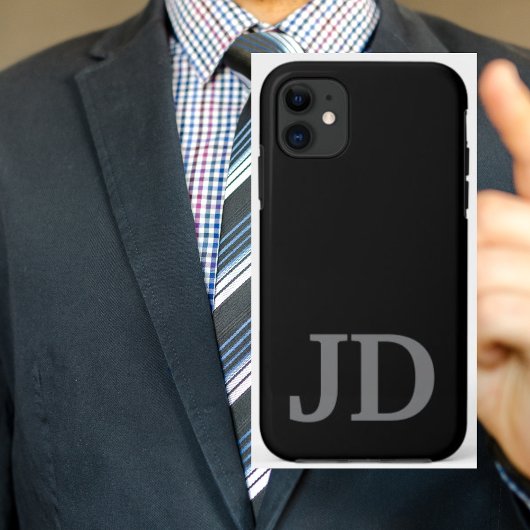 Anpassen moderner schwarzer Monogrammnamen Case-Mate iPhone Hülle