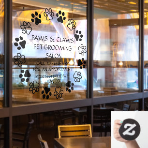 Anpassen Paws Claws Tierpflege Front Fensteraufkleber