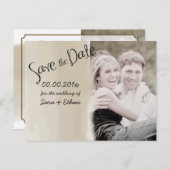 Anpassen/Save the Date/Aquarell/tan Ankündigungspostkarte (Vorne/Hinten)