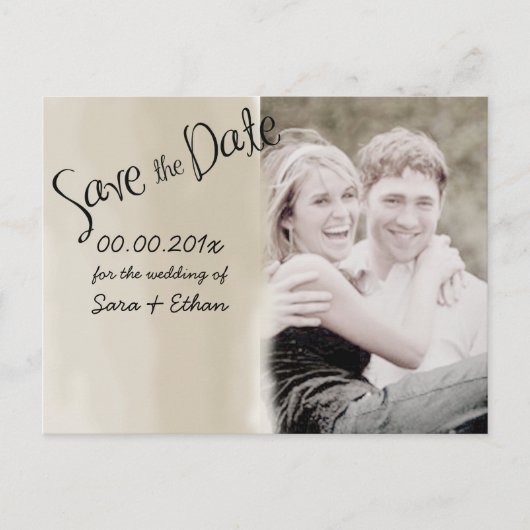 Anpassen/Save the Date/Aquarell/tan Ankündigungspostkarte (Vorderseite)