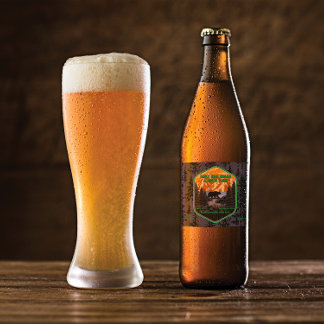 Anpassen Schwarzer Bär Natur Berge Grün Bierflaschenetikett