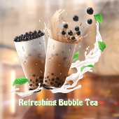 Anpassen Sie die erfrischende Boba Bubble Tee-Werb Fensteraufkleber (Blatt 2)