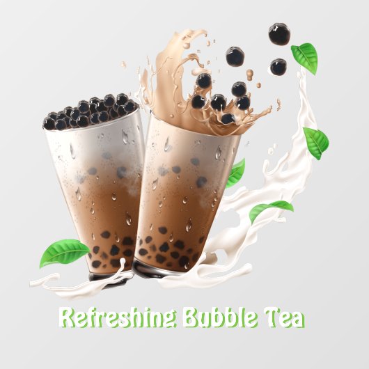 Anpassen Sie die erfrischende Boba Bubble Tee-Werb Fensteraufkleber (Blatt)