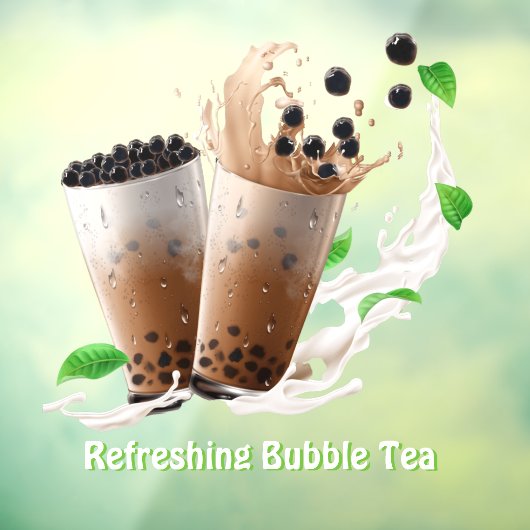 Anpassen Sie die erfrischende Boba Bubble Tee-Werb Fensteraufkleber (Blatt 3)