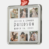 Anpassen Sie es, Liebe Fotos Moderne Personalisier Ornament Aus Metall (Links)