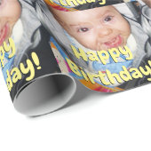 Anpassen Sie es mit Ihrem Foto Happy Birthday Geschenkpapier (Rolleneckpunkt)