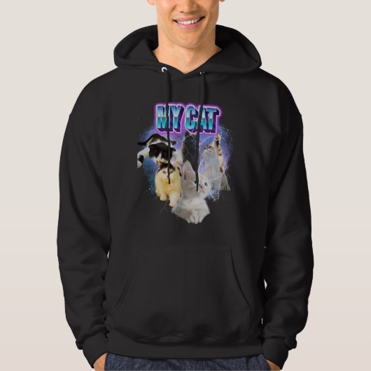 Anpassen Sie Ihr eigenes Cat Bootleg Stil 5 Foto d Hoodie (Vorderseite)