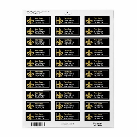 Anpassen Sie Ihr eigenes Fleur-de-lis-Adressetiket (Vorne)
