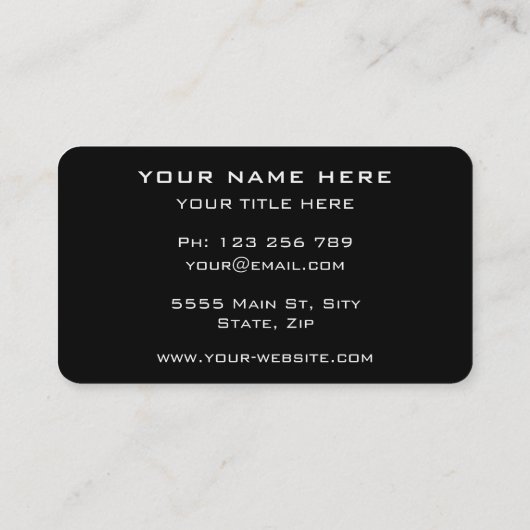 Anpassen Sie Ihre Design Black Business Card mit L Visitenkarte (Rückseite)