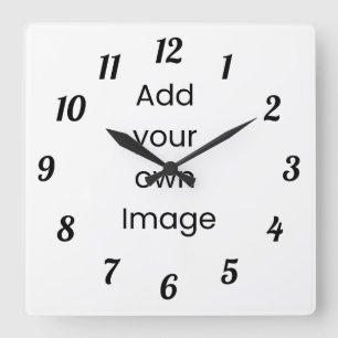 Anpassen Sie Ihre eigene Wand-Uhr (schwarze Zahlen Quadratische Wanduhr
