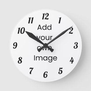 Anpassen Sie Ihre eigene Wand-Uhr (schwarze Zahlen Runde Wanduhr