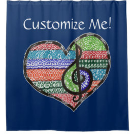 Anpassen Sie mich farbenfrohe Musik Treble Clef He Duschvorhang