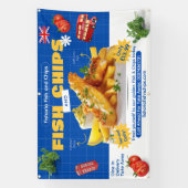 Anpassen UK-Ausgabe Leckerer Fish N Chips Werbeanz Banner (Vertikal)