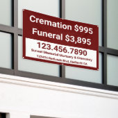 Anpassen von Bestattungsdiensten Banner (Äußeres Gebäude)