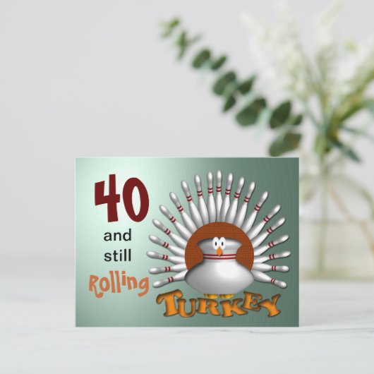 Anpassen von Bowling zum Geburtstag Postkarte (Stehend Vorderseite)