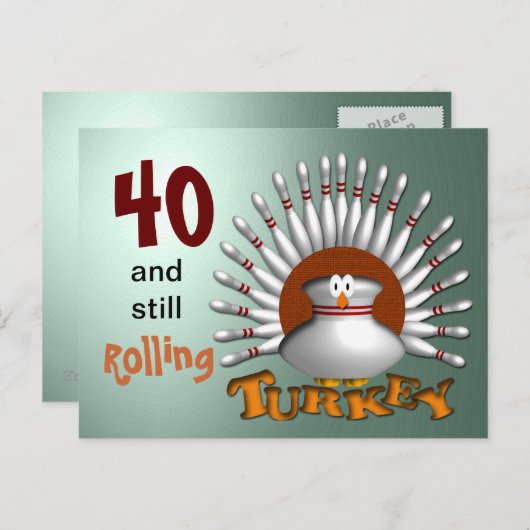 Anpassen von Bowling zum Geburtstag Postkarte (Vorne/Hinten)