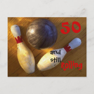 Anpassen von Bowling zum Geburtstag Postkarte