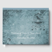 Anpassen von Deep Blue Steampunk Bird Cage Gästebuch (Vorderseite)