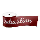 Anpassen von Feiertag und Name Red Ribbon Satinband (Spule)