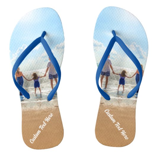 Anpassen von Foto-Flip-Flops mit Text Badesandalen (Fußbett)