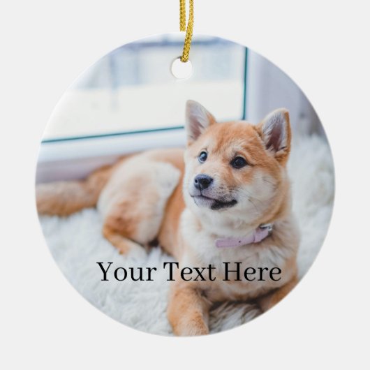 Anpassen von Foto und Text 2 Keramik Ornament (Vorne)