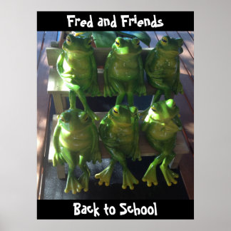 Anpassen von Froschplakaten an die Schule Poster