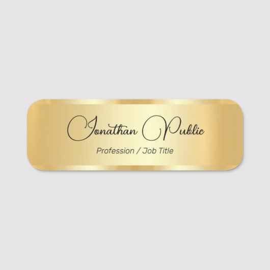 Anpassen von Imitaten Gold typisierter Skriptname Namensschild (Vorderseite)