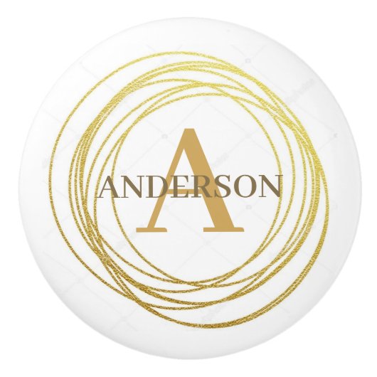 Anpassen von Keramik-Knobs - Goldene Kreise Keramikknauf (Vorderseite)