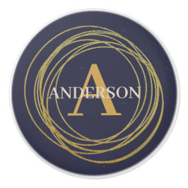 Anpassen von Keramik Knobs - Goldene Kreise Lilac Keramikknauf