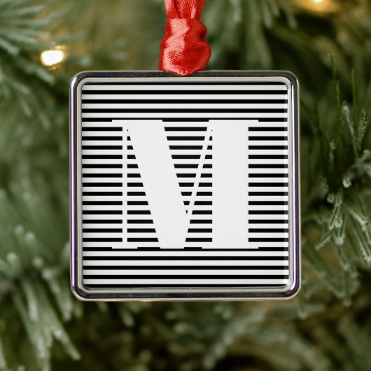 Anpassen von Monogramm Anfangsstreifen Weihnachten Ornament Aus Metall (Baum)