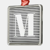Anpassen von Monogramm Anfangsstreifen Weihnachten Ornament Aus Metall (Links)