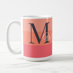 Anpassen von Monogramm-Initialen für Peach-Farbblö Kaffeetasse