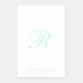 Anpassen von Monogramm und Name des Skripts, Aquam Post-it Klebezettel (Vorderseite)