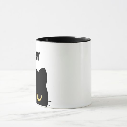 Anpassen von Monogramm und Name Script Funny Black Tasse (Zentrum)