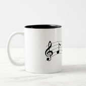 Anpassen von Musiknotizen Zweifarbige Tasse (Links)