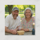 Anpassen von neuem Foto hinzufügen Quadratische Visitenkarte (Rückseite)