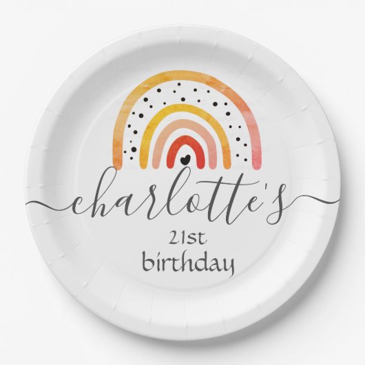 Anpassen von Paper-Tellern - Rainbow Blood Orange Pappteller (Vorderseite)