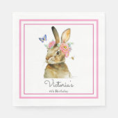 Anpassen von Papieren Napkins Hase mit Blume Serviette (Vorderseite)