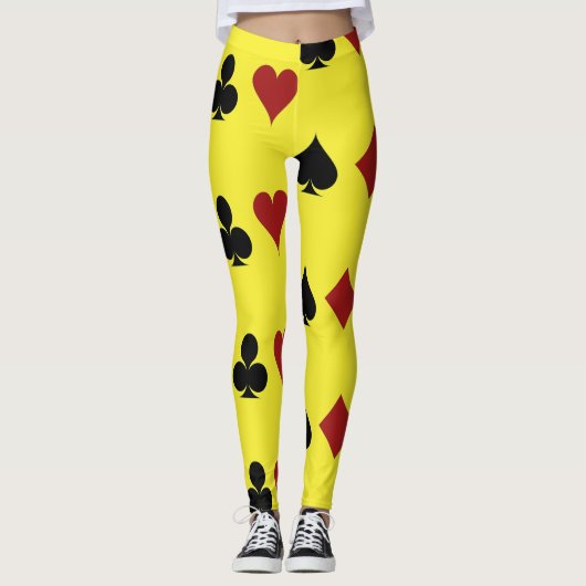Anpassen von Poker-Kartensymbolen Leggings (Vorderseite)