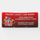 Anpassen von Red Car Wash Comical Toon Business Banner (Horizontal)