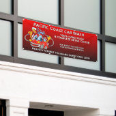 Anpassen von Red Car Wash Comical Toon Car Banner (Äußeres Gebäude)
