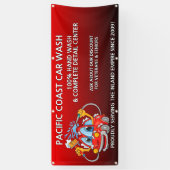 Anpassen von Red Car Wash Comical Toon Car Banner (Vertikal)