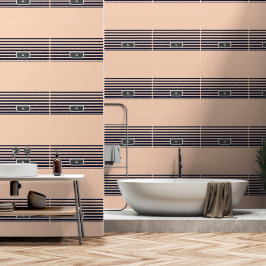 Anpassen von Schwarz-Rosa-Monogramm-Streifen Tapete