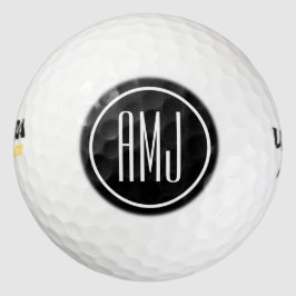 Anpassen von Schwarz-Weiß-Monogramm Golfball