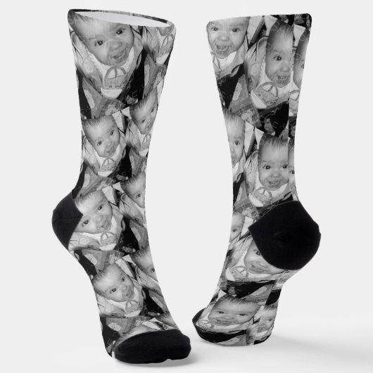 Anpassen von Schwarz-weißen zwei benutzerdefiniert Socken (Gewinkelt)