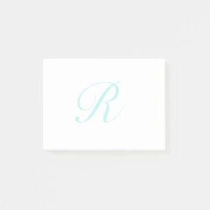 Anpassen von Script Monogram, Light Aquamarin Post-it Klebezettel