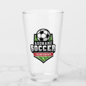 Anpassen von Soccer ADD TEXT Varsity Team Player Glas (Vorderseite)